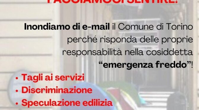 “EMERGENZA FREDDO” EMAIL BOMBING_16-17-18/12/24